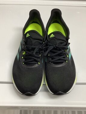 adidas Men’s Black & Neon Green Athletic Running Shoes